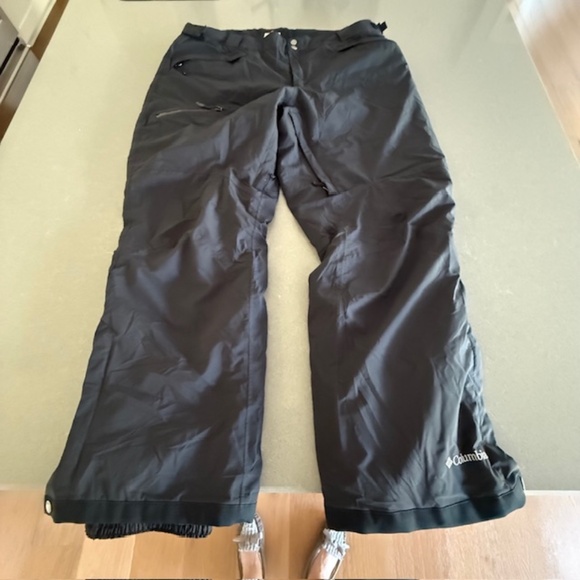 Men Columbia Omni-Heat Snowboard Pant / Ski Pants XL Black Lined Adjustable - Picture 1 of 10